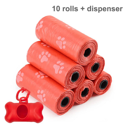 10 Roll Pet Dog Poop Bags Dispenser Collector Garbage Bag Puppy Dog Poop Scooper Bags for Dogs Cat Outdoor Cleaning Pet Supplies