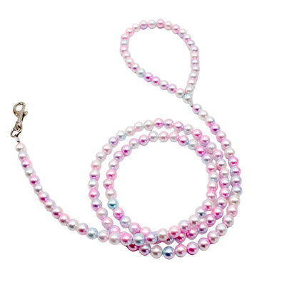 120cm 4ft Custome Pearl Beaded Dog Cat Leash Lead for Small Medium Dogs Puppy Wedding Birthday Party Pet Accessories