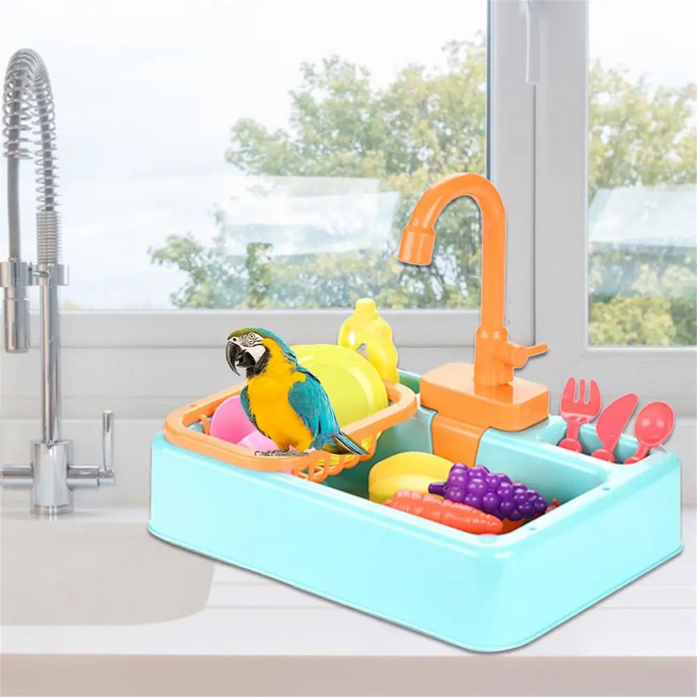 Bird Bathtub Shower Automatic Bathtub with Faucet Multifunctional Parakeet Shower Parrot Canary Feeder Birds Pet Supplies