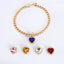 Luxury Dog Cat Necklace Jewelry with Heart Diamond Pendant Design Gold Chain Collar Pet Wedding Birthday Costume Accessories