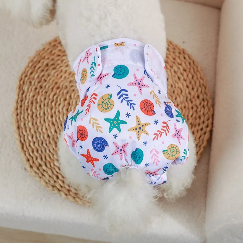 Cute Print Waterproof Physiological Pants Diapers Cotton Underwear for Small Puppy Safety Panties Breathable Girl Cat Clothes