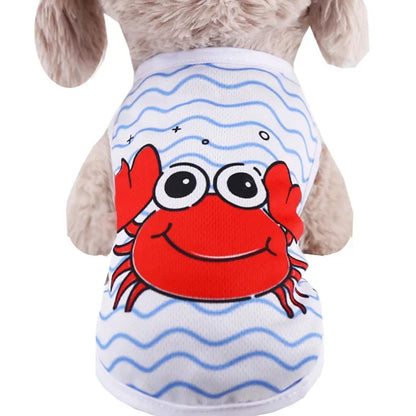 Wholesale Small Pet Dog Clothes Vest Down Jacket Cartoon Cute Chihuahua Tshirt Puppy Yorkshire Terrier Puppy Bulldog Ropa Perro