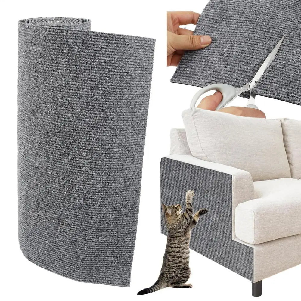 Cat Scratching Mat Self-Adhesive Trimmable Carpet Cat Pet Scratcher for Anti-scratching Sofa Furniture Protection Cat Accessorie