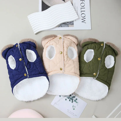 Winter Warm Fur Collar Dog Jacket Windproof & Waterproof Dog Clothes for Small Dogs Puppy Vest Chihuahua Yorkie Coat Pet Costume