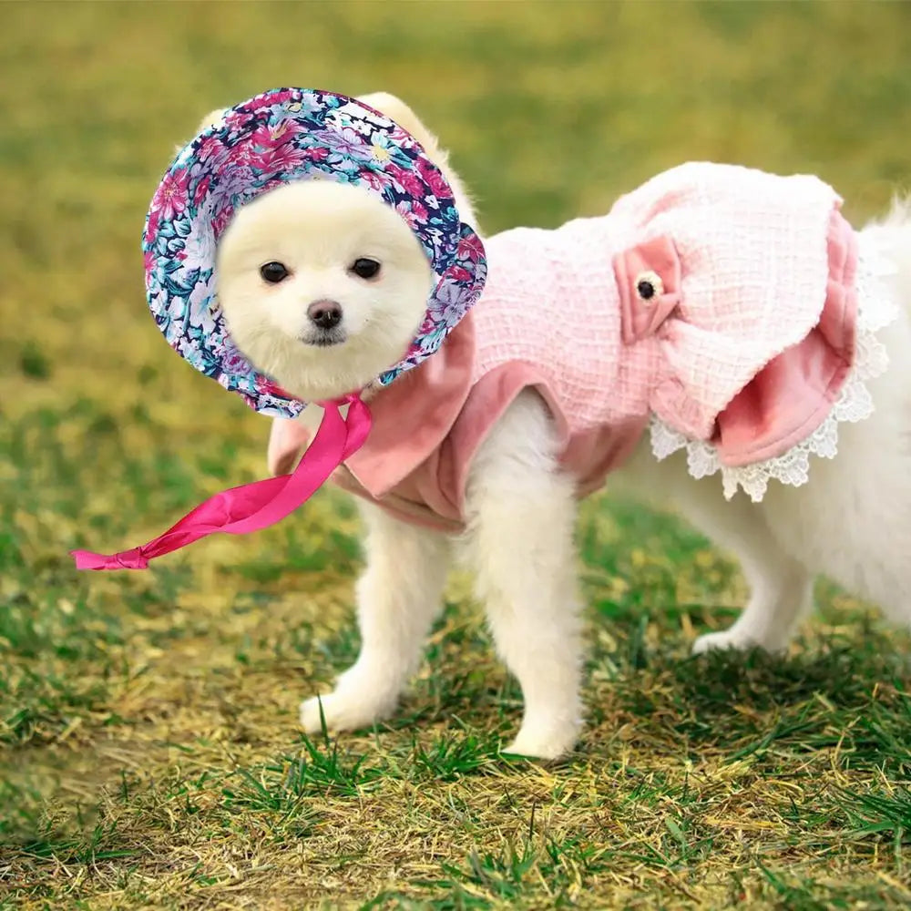 Cat Summer Hat Summer Pet Visor Adjustable Dog Travel Sport Hats Breathable Sun Protection Hat Floral Dog Baseball Hat For Cats
