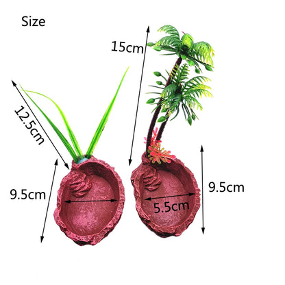 Pet Reptile Feeder Bowl Resin Aquarium Basin Food Water Pot Reptile Turtle Tortoise Scorpion Lizard Crabs Supplies Dropshipping