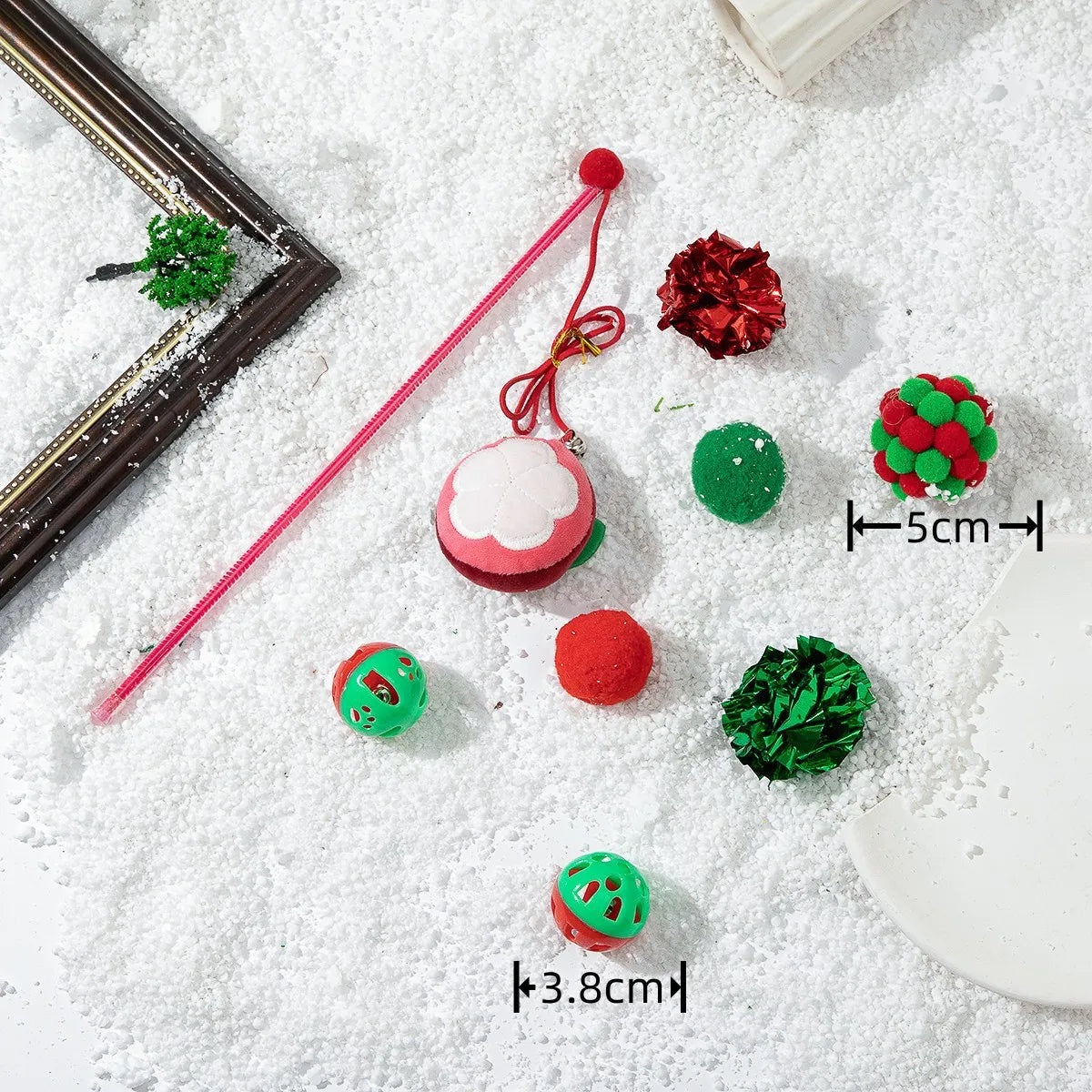 Cat Toy Cat Teaser Sticks Christmas Cat Toy Set New Product Cat Fun Stick Bell Ball Fun Interactive Pet Supplies