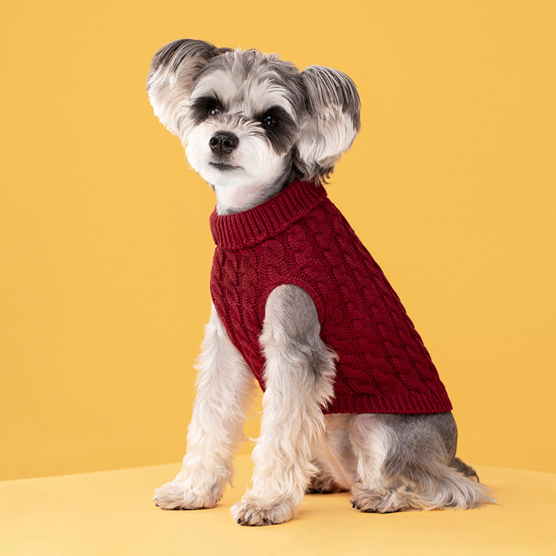 Puppy Cat Sweater Winter Warm Pet Clothes for Small Dogs Chihuahua Vest French Bulldog Knitted Sweater Schnauzer Kitten Costume