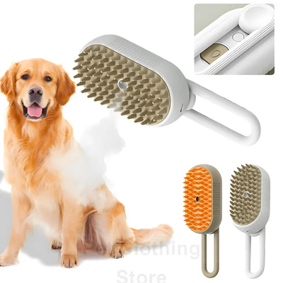 Rechargeable Steam Cat Grooming Brush Steamy To Remove Loose Hair 3 in1 Electric Self Cleaning Spray Dog Brush Massage Pet Combs