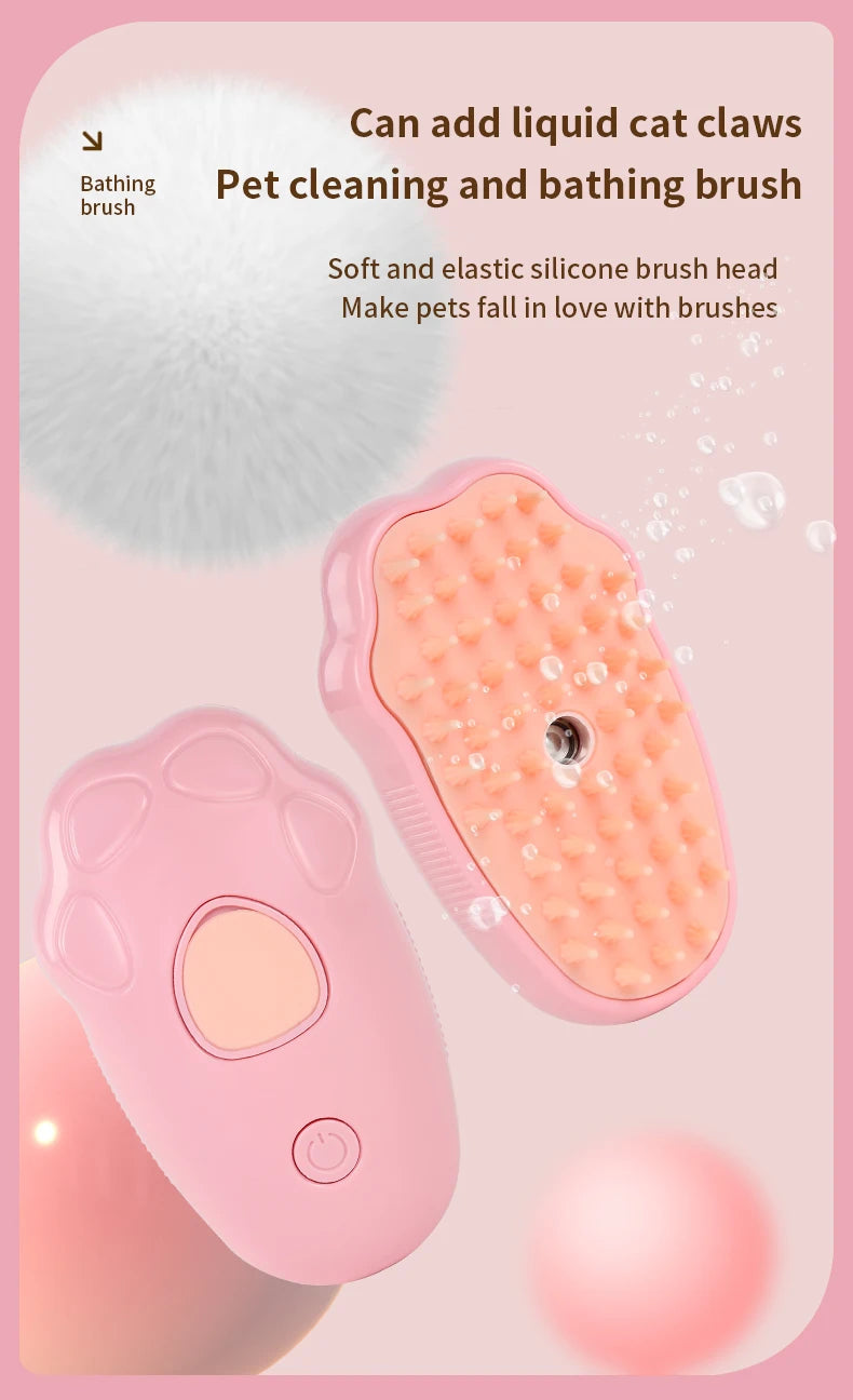 Colored Pet Steam Beauty Comb Cleanable Floating Hair Remove Tangled Hair No Need To Take A Shower Universal For Cat And Dog