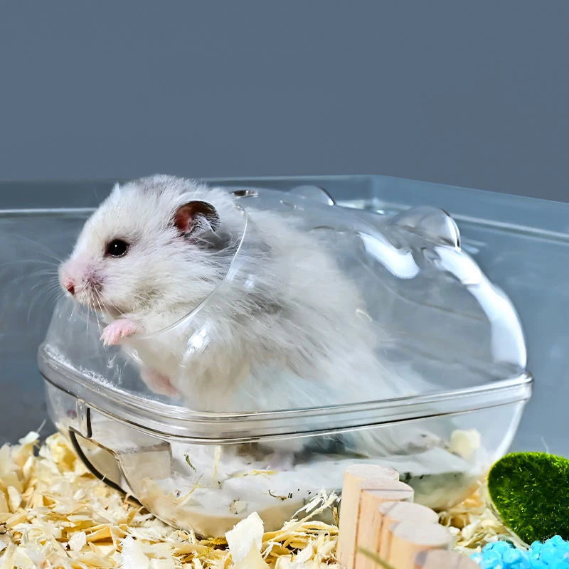 Hamster Bathroom Panoramic Transparent Hamster Mouse Pet Toilet Cage Box Bath Sand Room Toy House Small Pet Supplies Accessories