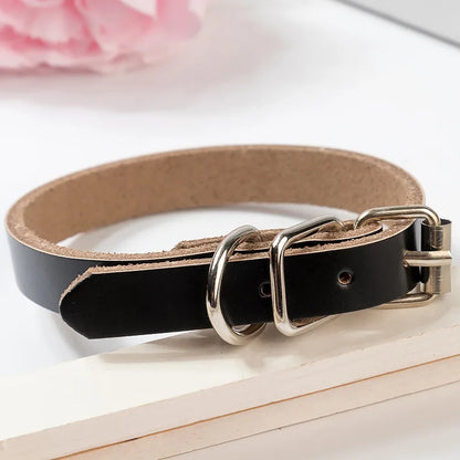 Adjustable Dog Collars Genuine Leather Pet Dog Collar Leash Lead For Small Medium Large Dogs Bulldog Pugs Beagle Dogs Supplies