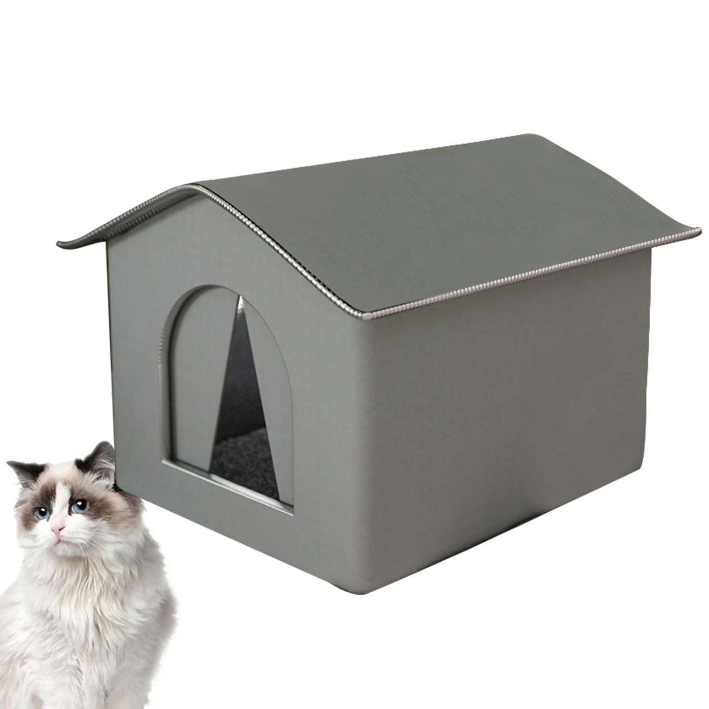 Outdoor Cat House Foldable Warm Pet Cave For Winter Waterproof Rainproof Kitten Cave Pet Tent Bunny Bed For Feral Cat Puppy