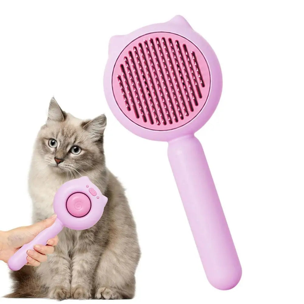 Cat Brush For Shedding Self-Cleaning Slicker Pets Grooming Tool With Release Button Shedding And Dematting Undercoat Rake Comb