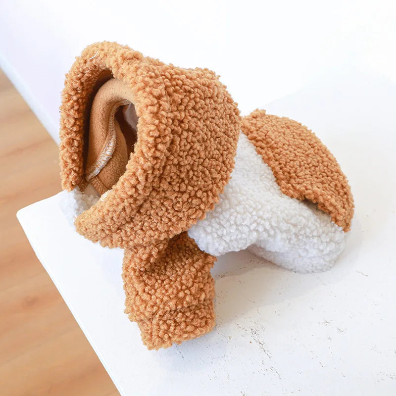 Thicken Warm Sherpa Fleece Dog Coat Winter Dog Clothes for Small Medium Dogs, Puppy Hooded Sweater Yorkie Chihuahua Pet Apparel