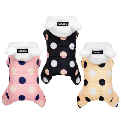 Winter Puppy Dog Coat Pet Clothes Windproof Dog Snowsuit Warm Fleece Padded Winter Pet Clothes for Dogs Cats Apparel