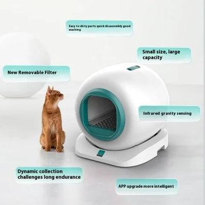 Automatic Cat Litter Box Smart App Control Self Cleaning Litter Boxes Cat Sandbox Electronic Pet Toilet Cat Supplies