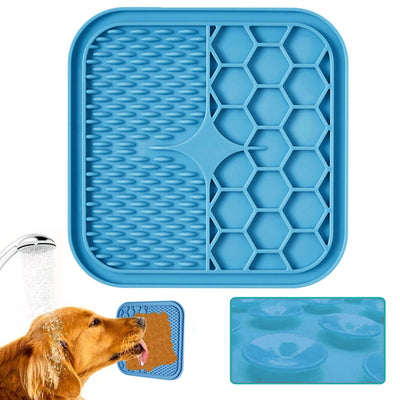 Silicone Licking Pad Pet Dog Suction Lick Pad Bath Peanut Butter Slow Eating Licking Feeder Cats Lickmat Feeding Dog Lick Mat