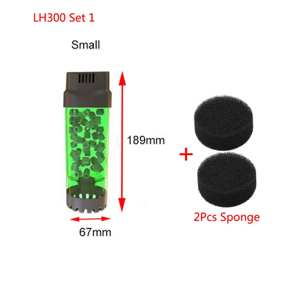 Aquarium Fish Tank Fluidized Moving Bed Filter Bubble Bio Media Filter Fish Tank Sponge With Sucker Air Stone And Sponge Filter
