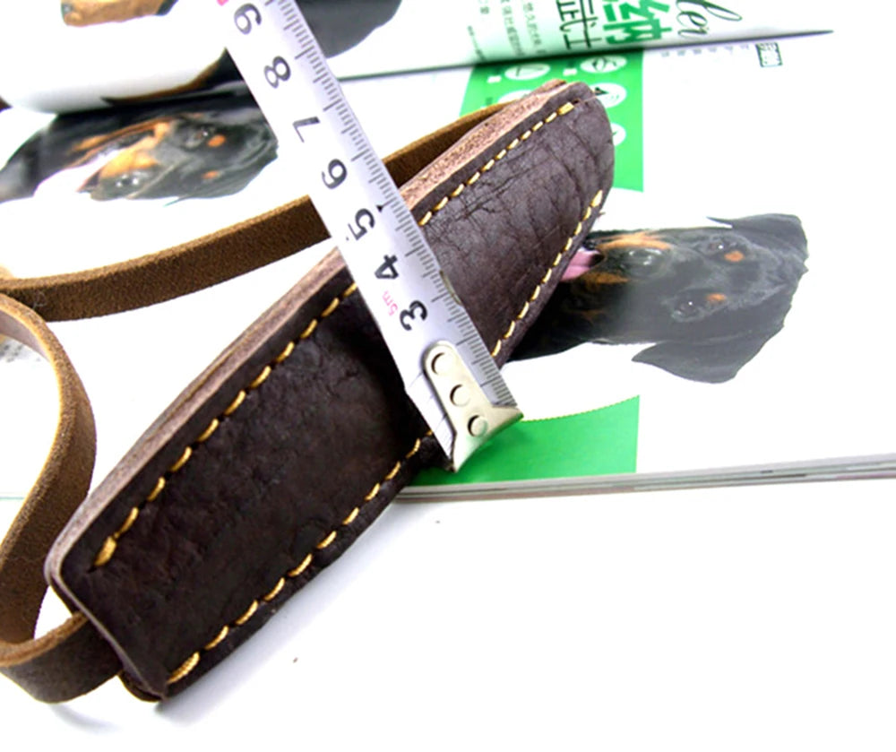 Real Leather Martingale Dog Collar Soft Wide Genuine Leather Dog Collar Adjustable for Medium Large Dogs Pet Training Supplies