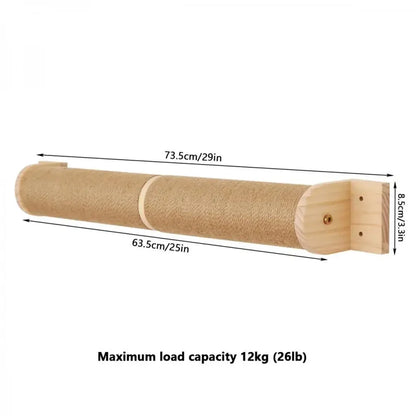 Solid Wood Wall-mounted Cat Climbing Frame Set with Cat Sleeping Nest Cat Tree and Wall Hanging Climbing Column for Kitten