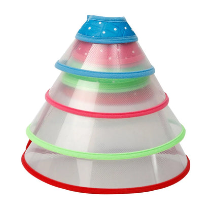 Pet Recovery Dog Cones Cat Cones After Surgery Adjustable Breathable Dog Cone Collar Soft Plastic Puppy Elizabethan E-Collar