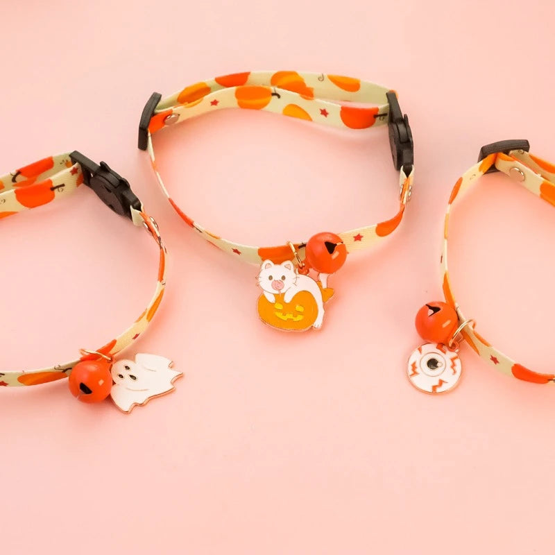 Lightweight Halloween Dog Collars Durable Skull Bat Pendant Cosplay Neck Accessories for Cats Personalized Decorate Pet Necklace