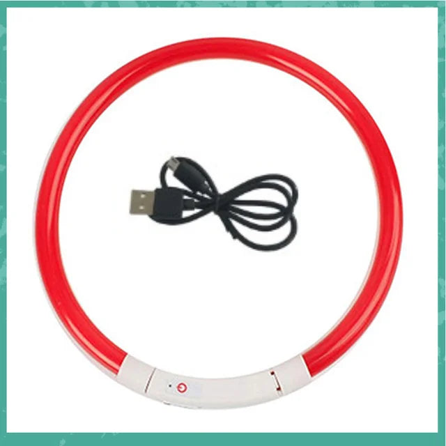 LED Dog Collar Light Up Dog Collars USB Rechargeable TPU Glow Safety Basic Dog Collars for Large Medium Small