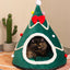 Christmas Hat Shape Creative Pet Bed Soft Plush Winter Semi-enclosed Cute Cat And Dog Bed Warm Comfortable 45cm Mini Bed Tent
