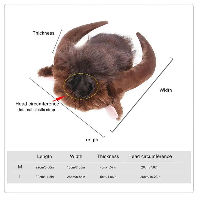 Funny Horn Headgear Pet Hat Headwear Wig Pet Dog Cat Halloween Clothes Pet Dog Accessories For Large Dogs Pet Supplies
