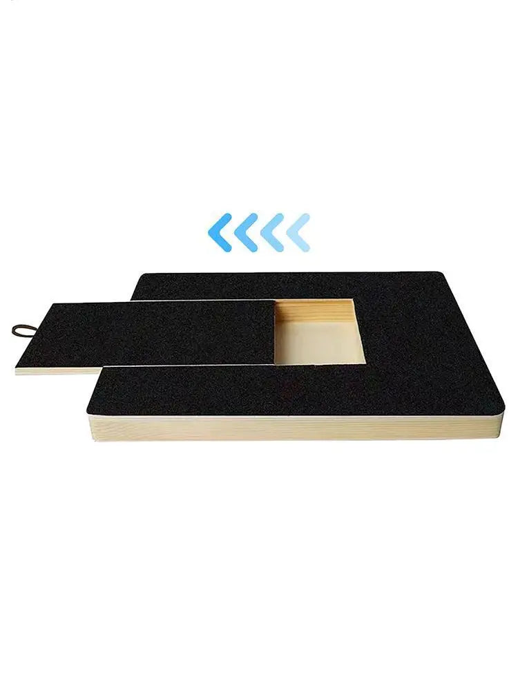 Dog Nail Scratch Board Adjustable Wooden Scratching Board with Built-in Treat Box Dog Nail File Board Self Scratcher Toy