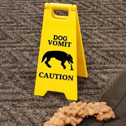Cat Dog Vomit Caution Sign Funny Creative Dog Cat Vomit Caution Sign 3D Printed Yard Sign Cat Dog Vomit Warning Sign Board