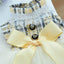 Yellow Ribbon Dresses for Dogs Sweet Dream Princess Autumn Pet Skirt French Bulldog Overalls Lattice Yellow Warm Cat Clothing