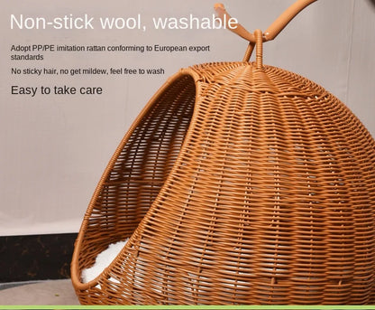 Cat and dog kennel rattan pet products Summer pet kennel cool kennel hanging cat basket four seasons universal pet mat