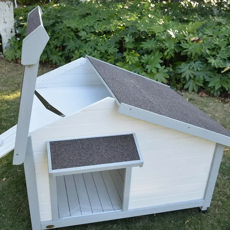 Outdoor dog house dog house Small and medium-sized dog solid wood villa Warm and rainproof in winter Samoyed outdoor kennel