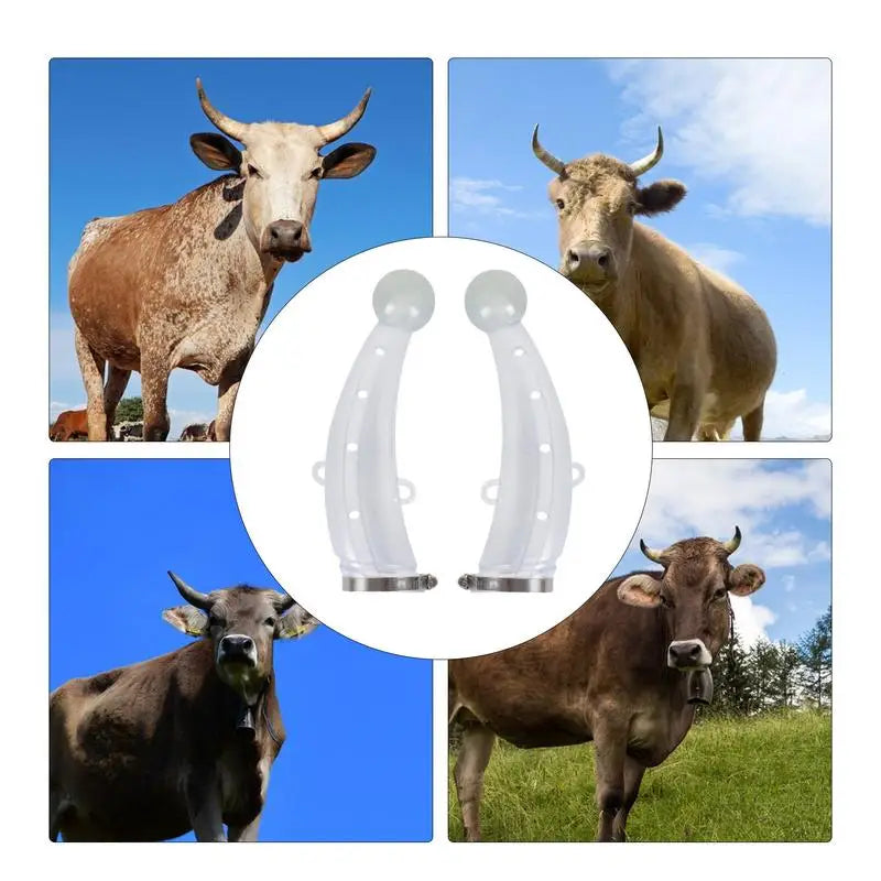 Cow Horn Protective Covers 1 Pair Cow Anti-Fight Horn Protector Cover Breathable Avoid Fence Damage Protector for Aggressive