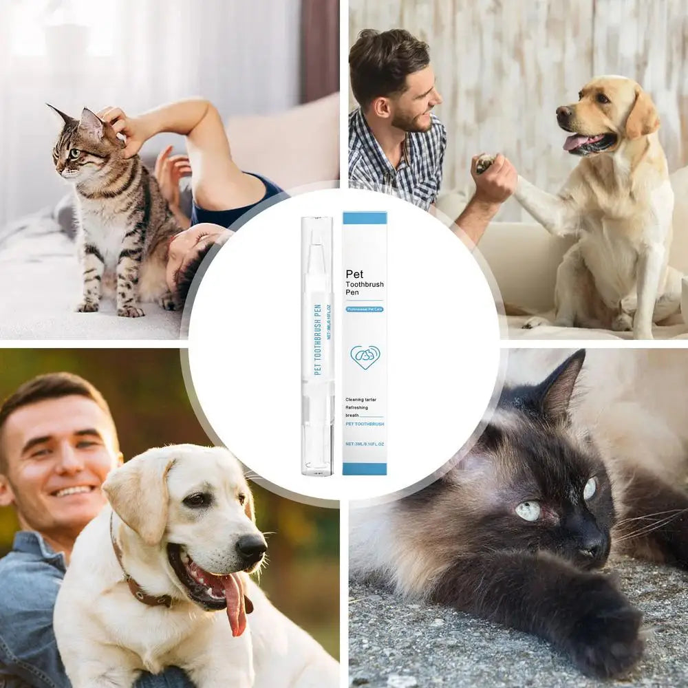 Pet Toothbrush Pen Safe Teeth Cleaning Pen Dog Toothbrushes Refreshing Pet Toothbrush Pen With Tip Design For Pet Dog Puppy Cat