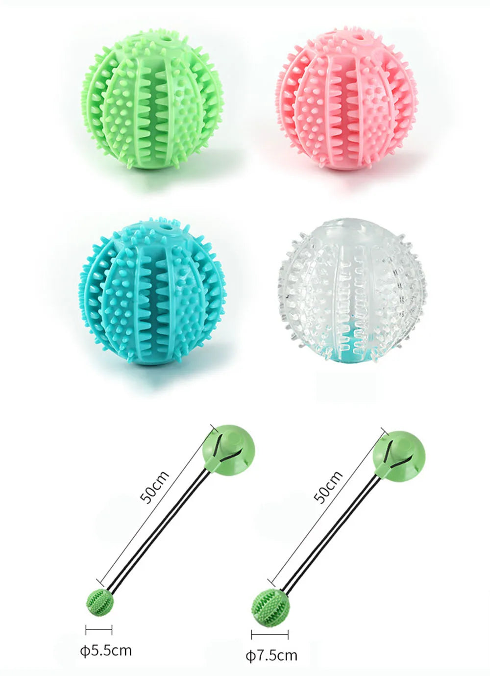 Dog Chew Ball Toys for Aggressive Chewers Interactive Dog Puzzle Toy Food Dispenser Suction Cup Dog Tug Toy for Dogs Teeth Clean