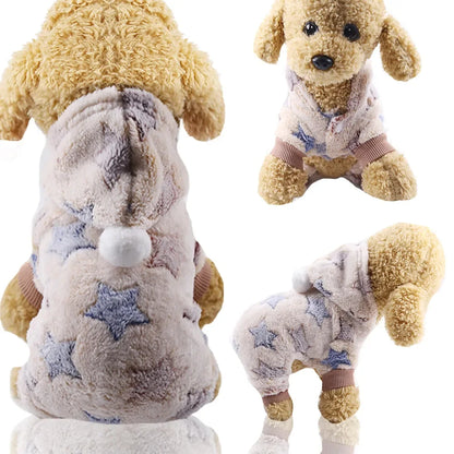 Pet Dog Soft Warm Jumpsuits Clothing for Dogs Pajamas Fleece Small Puppy Coat Pet Outfits Hoodie Clothing Cats Clothes Christmas