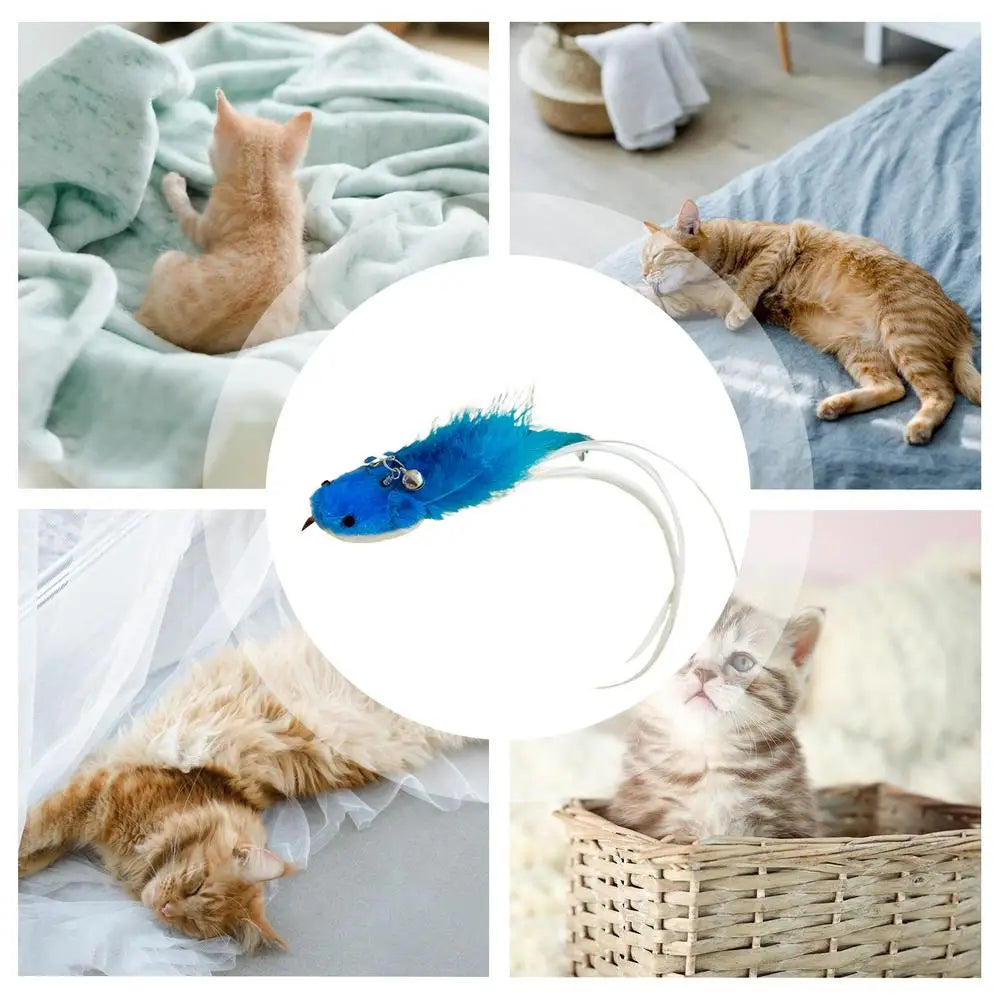 Cat Teaser Toys Wand Attachments Teaser Stick Replacement Head Toys Multi-Functional Interactive Cat Toy For Home Outdoors