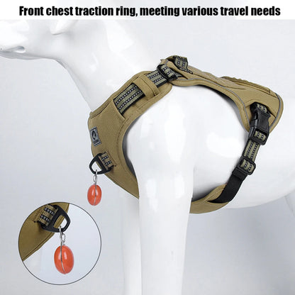 Pet Chest Strap Dog Tactical Chest Back Outdoor Medium Large Dog Vest Explosion proof Punching Traction Rope