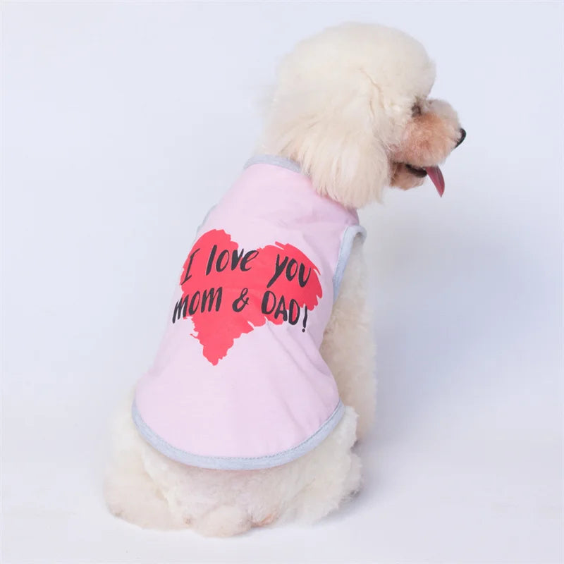 Lovely Puppy Cat Dog Sleeveless Vest Summer Pet Clothes for Small Dogs Chihuahua Maltese Pomeranian mascotas Clothing Outfit