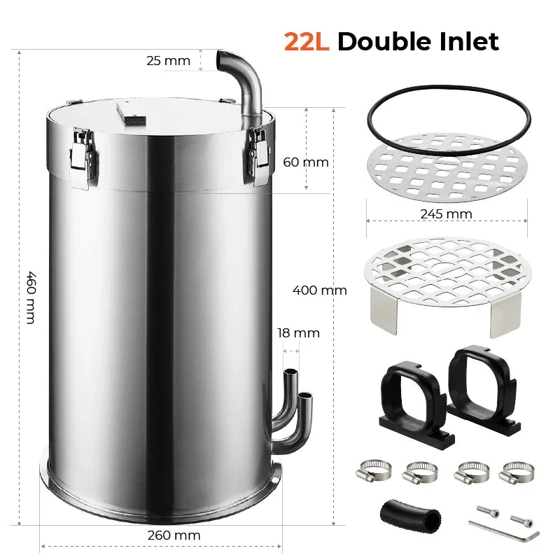 Aquarium External Filter Barrel ADA Style Fish Tank Grass Tank Stainless Steel Pro Canister Filter Premium Filter Barrel 어항 악세사리