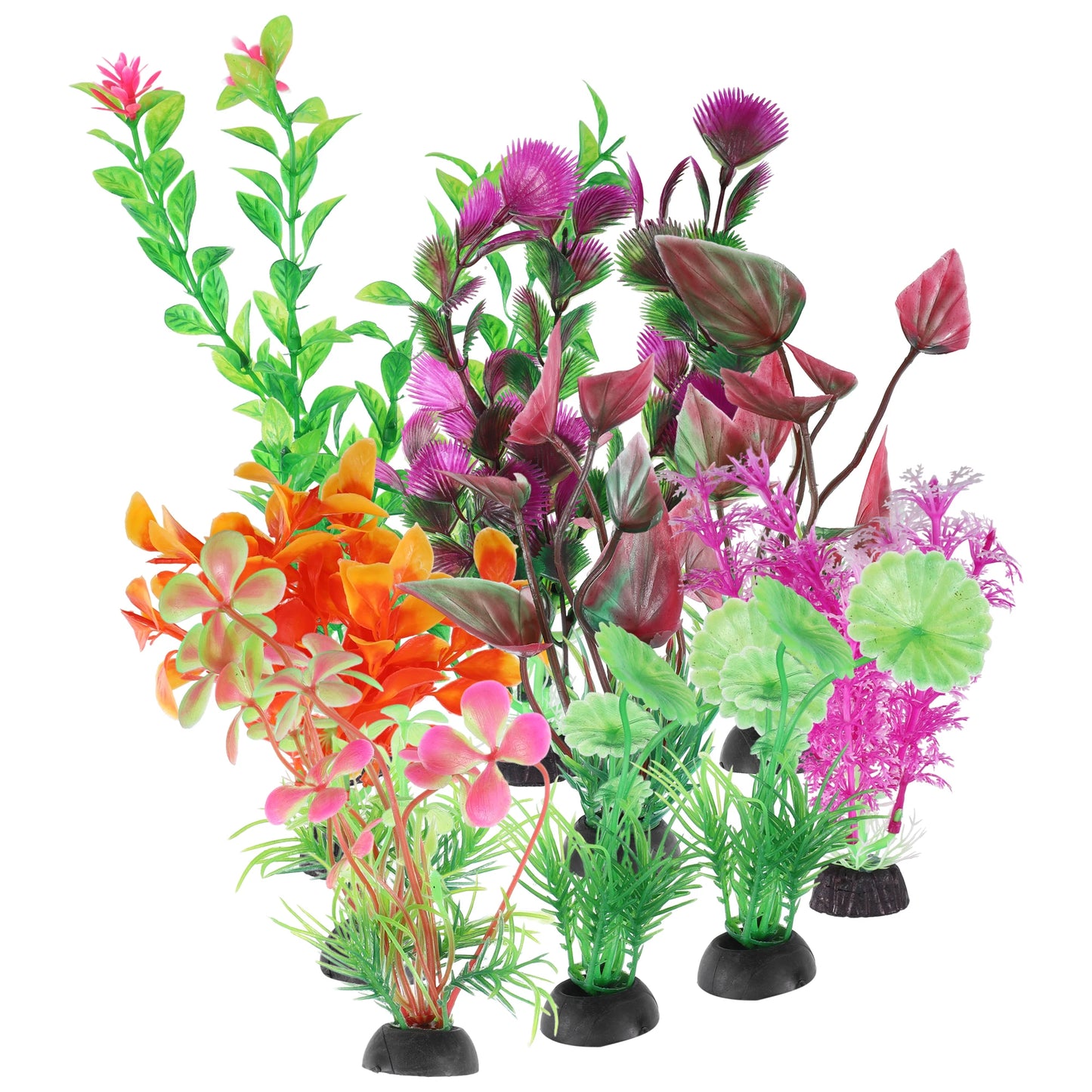 UXCELL 3/4/5/6/8/9 Pcs Artificial Aquarium Plants Grass Water Weeds Ornament Fish Tank Plant Flower Grass Decor Accessories