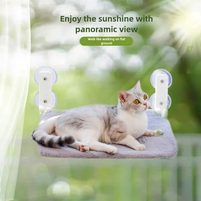 Folding cat hammock plush mesh cat window wall jumping platform double suction cup cat hammock