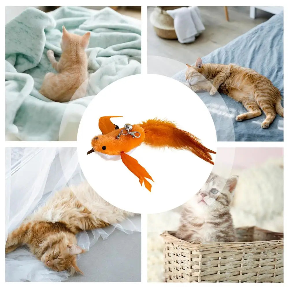 Cat Teaser Toys Wand Attachments Teaser Stick Replacement Head Toys Multi-Functional Interactive Cat Toy For Home Outdoors