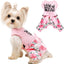 Dog Clothes for Small Dogs Girl Summer Dog Pajamas Jumpsuit, Top Puppy Shirt and Floral Pants 4 Legged Female Dog Onesie Pjs