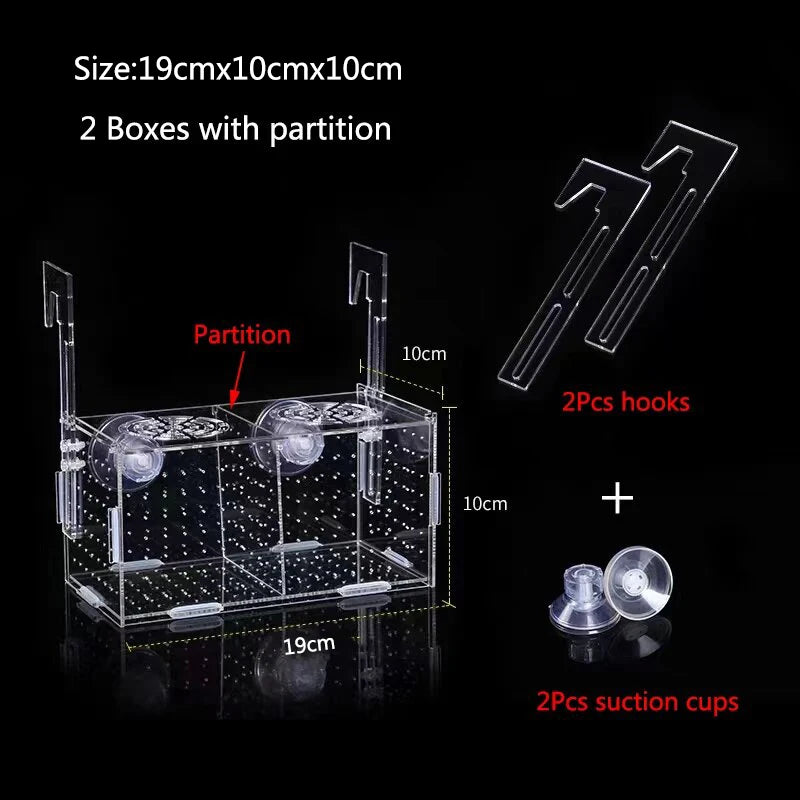 High Transparent Acrylic Aquarium Fish Breeding Isolation Box Fish Aquarium Breeder Hatching Incubator Feeding Tank Accessories