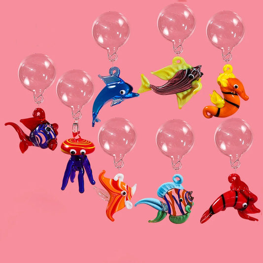 Artificial Glass Fish Small Tropical Fish Simulation Vivid Landscape Glass Fake Fish Floating Aquarium Ornament Decoration