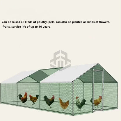 wholesale high quality chicken coop with sunshade, 4x3x2m easy assembling chicken coop pet cage